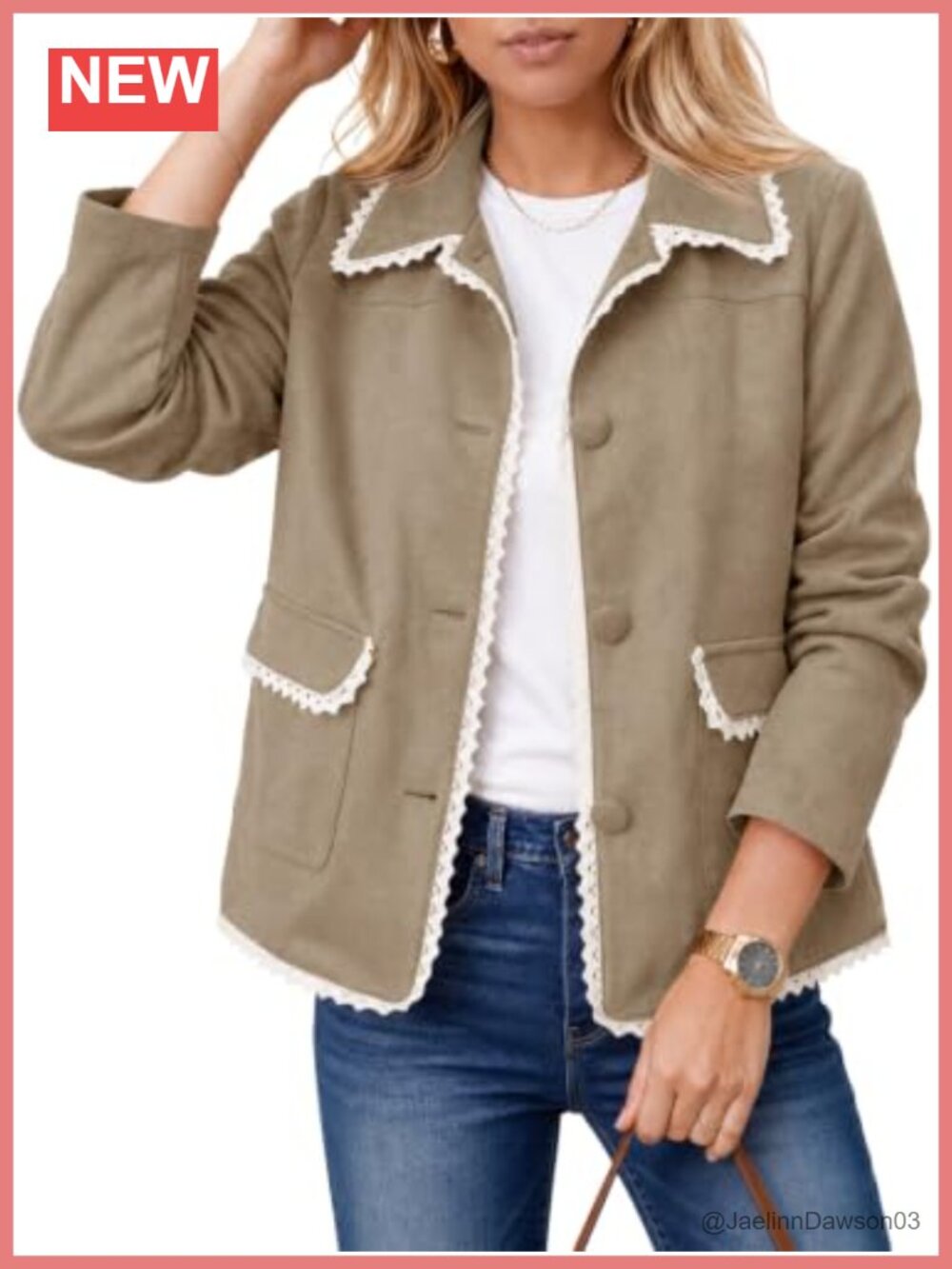 Tankaneo Womens Faux Suede Leather Jacket Casual Button Down Coat